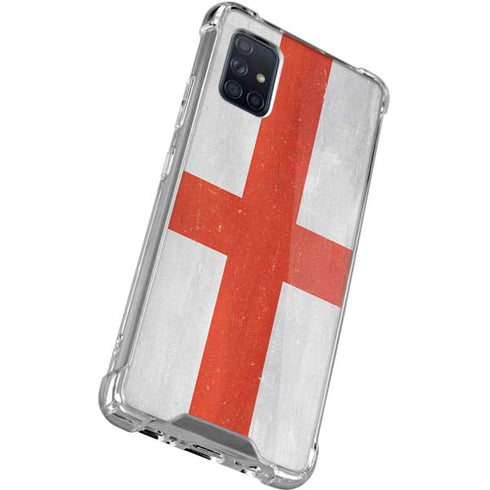 England Flag Distressed Galaxy A71 5G Clear Case