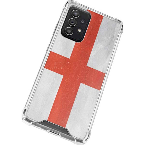 England Flag Distressed Galaxy A72 5G Clear Case