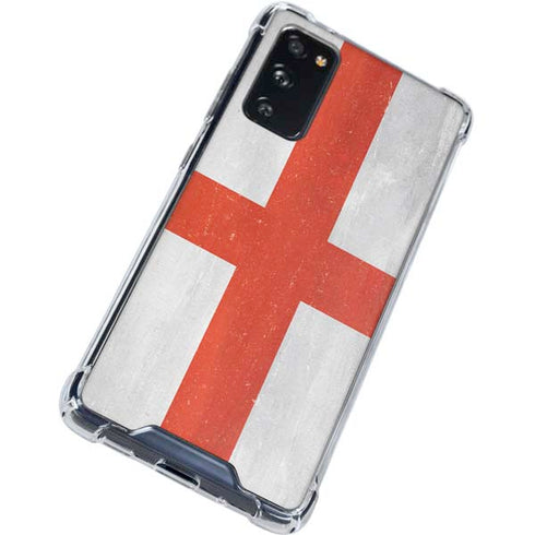 England Flag Distressed Galaxy S20 FE Clear Case