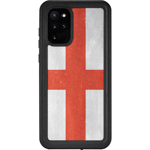 England Flag Distressed Galaxy S20 Plus Waterproof Case