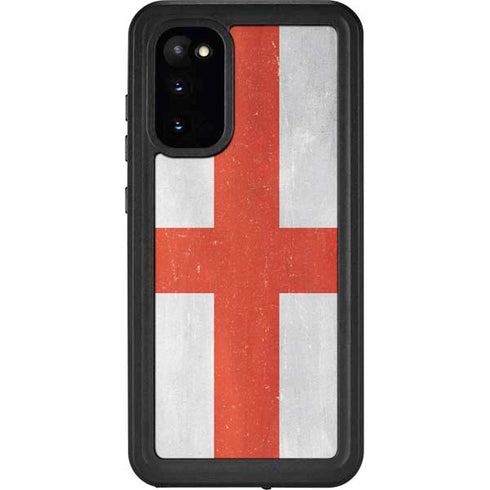 England Flag Distressed Galaxy S20 Waterproof Case