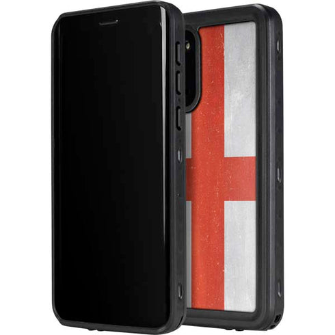 England Flag Distressed Galaxy S20 Waterproof Case