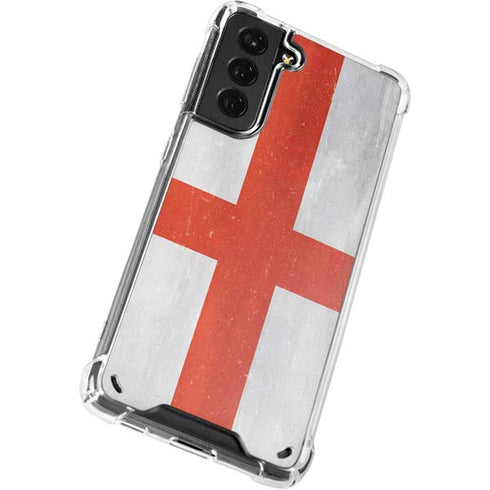 England Flag Distressed Galaxy S21 5G Clear Case