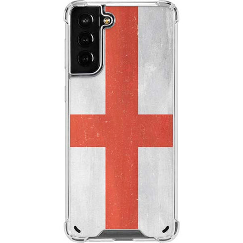 England Flag Distressed Galaxy S21 Plus 5G Clear Case