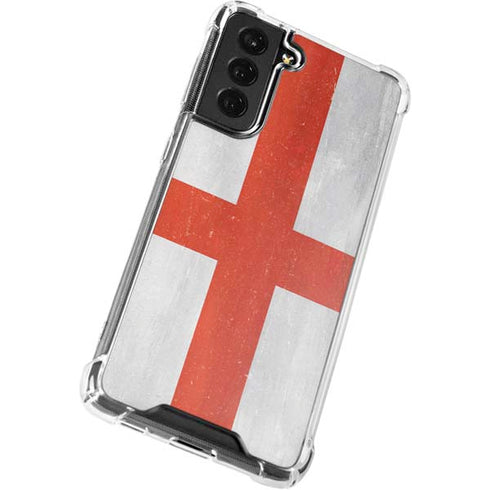 England Flag Distressed Galaxy S22 Clear Case