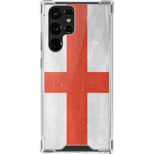 England Flag Distressed Galaxy S22 Ultra Clear Case