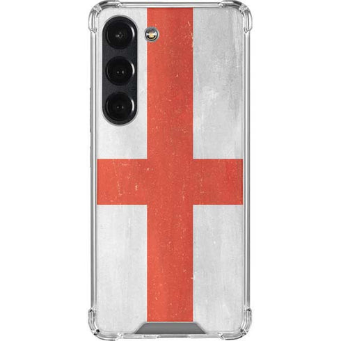 England Flag Distressed Galaxy S23 Clear Case