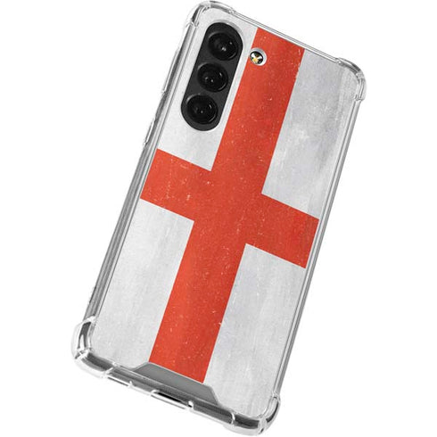 England Flag Distressed Galaxy S23 Clear Case