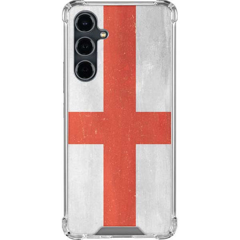 England Flag Distressed Galaxy S23 FE Clear Case