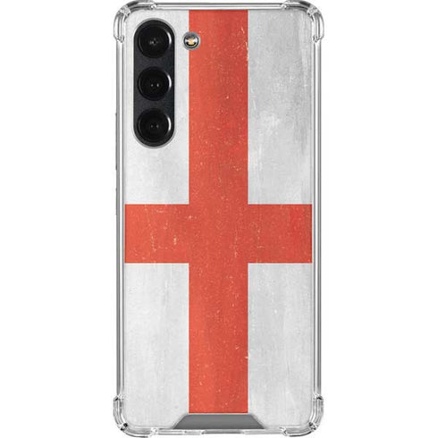 England Flag Distressed Galaxy S23 Plus Clear Case
