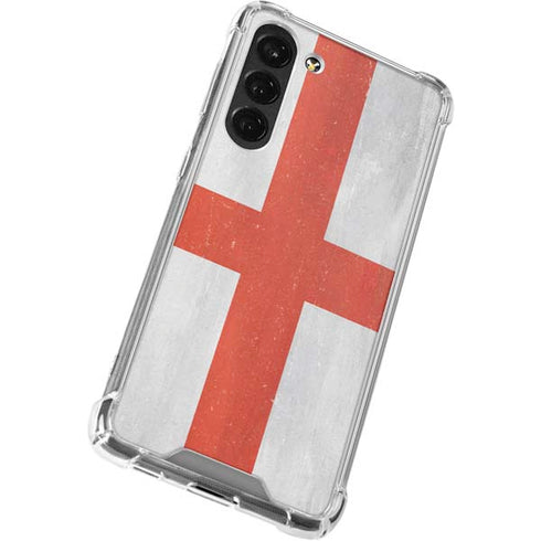England Flag Distressed Galaxy S23 Plus Clear Case