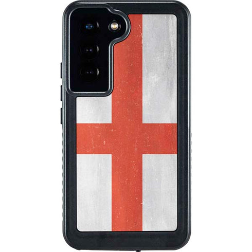 England Flag Distressed Galaxy S23 Waterproof Case