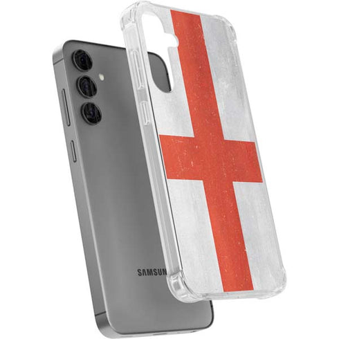 England Flag Distressed Galaxy S24 Plus Clear Case