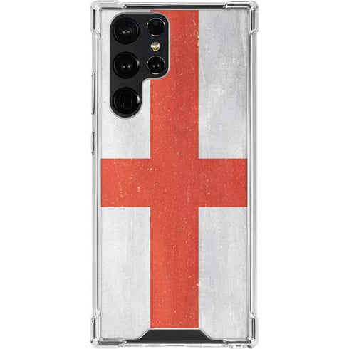 England Flag Distressed Galaxy S24 Ultra Clear Case
