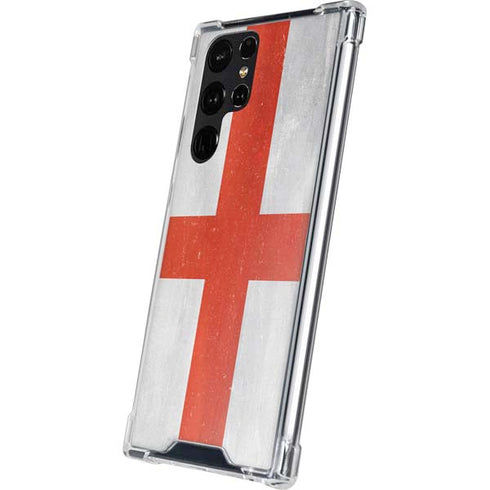 England Flag Distressed Galaxy S24 Ultra Clear Case