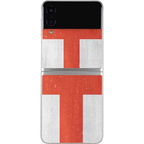 England Flag Distressed Galaxy Z Flip3 5G Skin