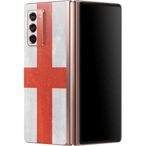 England Flag Distressed Galaxy Z Fold2 5G Skin