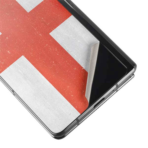 England Flag Distressed Galaxy Z Fold2 5G Skin