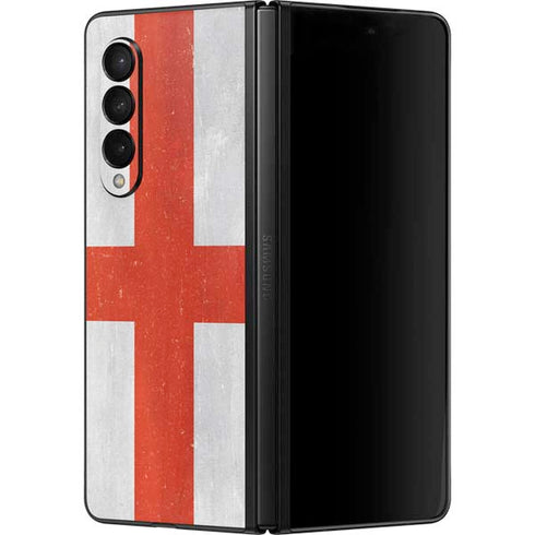 England Flag Distressed Galaxy Z Fold3 5G Skin
