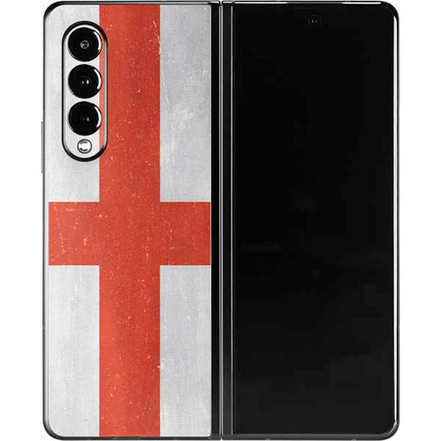 England Flag Distressed Galaxy Z Fold3 5G Skin