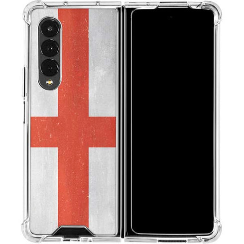 England Flag Distressed Galaxy Z Fold4 5G Clear Case