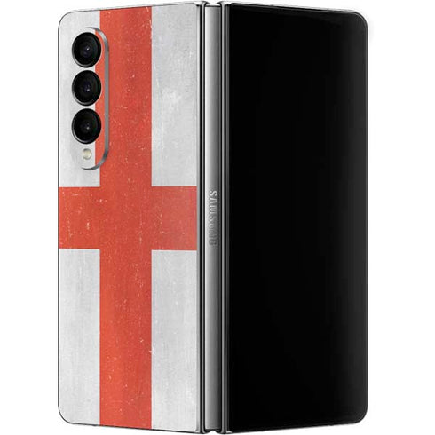 England Flag Distressed Galaxy Z Fold4 5G Skin