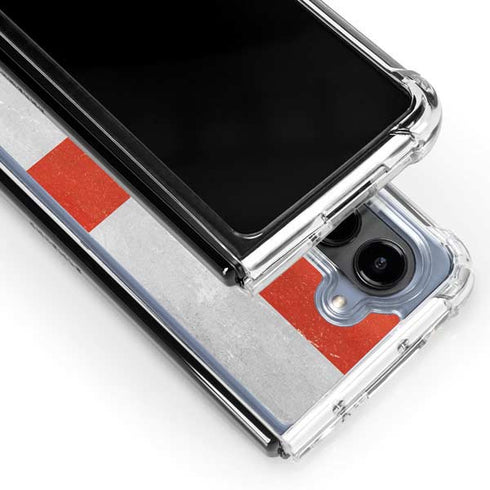 England Flag Distressed Galaxy Z Fold5 5G Clear Case