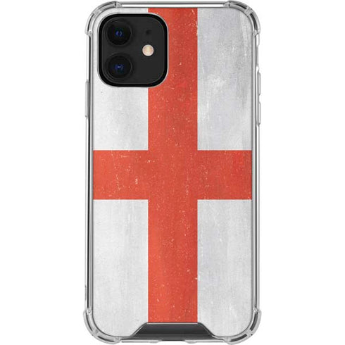 England Flag Distressed iPhone 12 Clear Case