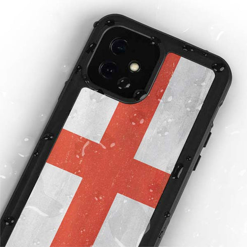 England Flag Distressed iPhone 12 Mini Waterproof Case