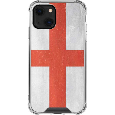 England Flag Distressed iPhone 13 Clear Case