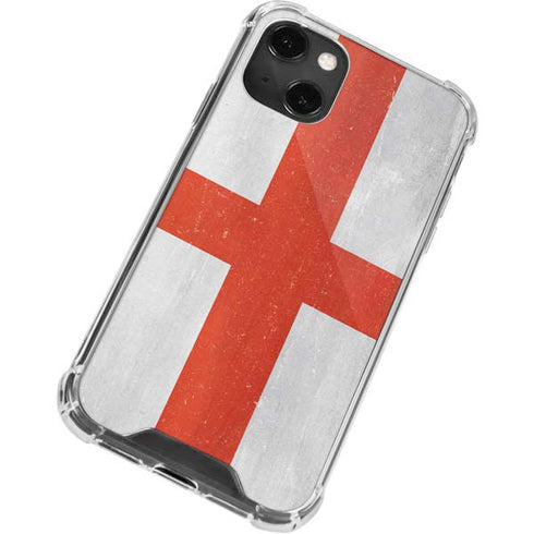 England Flag Distressed iPhone 13 Mini Clear Case