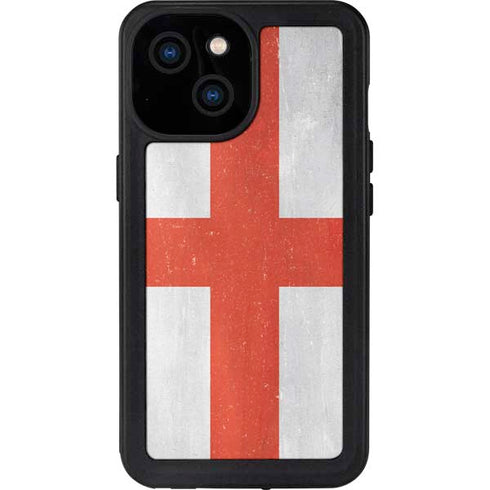England Flag Distressed iPhone 13 Mini Waterproof Case