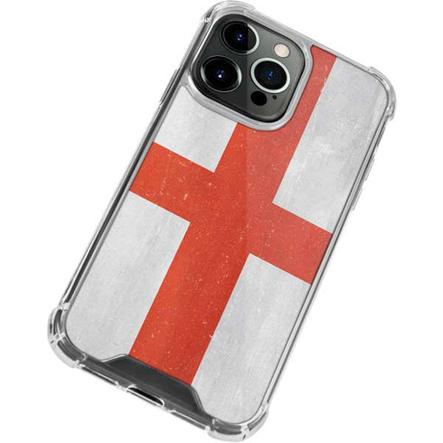 England Flag Distressed iPhone 13 Pro Max Clear Case