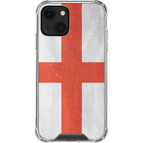 England Flag Distressed iPhone 14 Clear Case