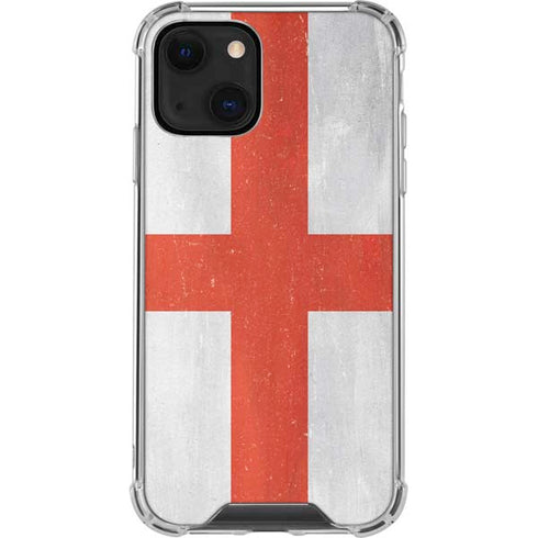 England Flag Distressed iPhone 15 Plus Clear Case