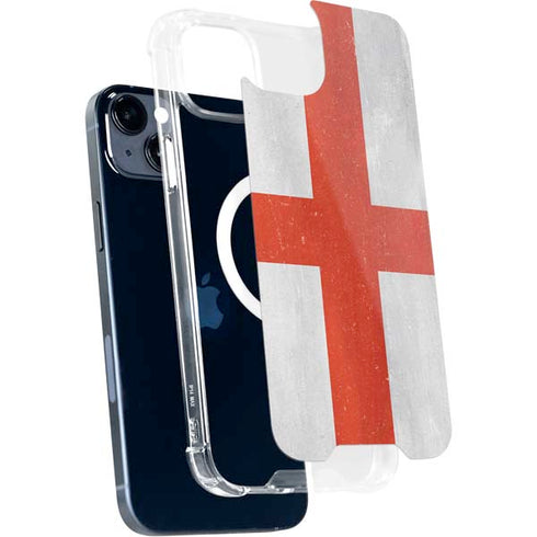 England Flag Distressed iPhone 15 Plus MagSafe Case