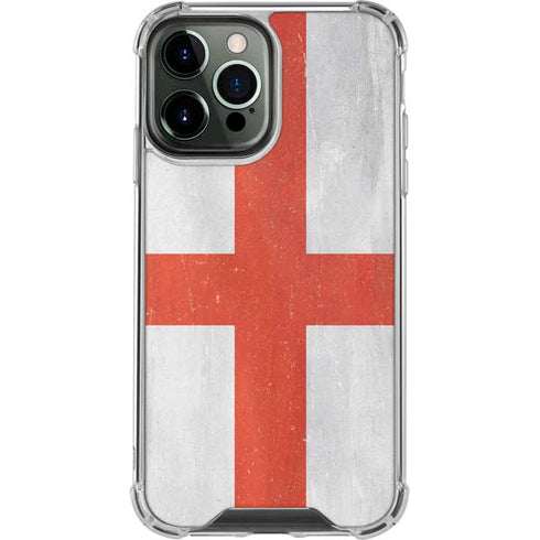 England Flag Distressed iPhone 15 Pro Max Clear Case