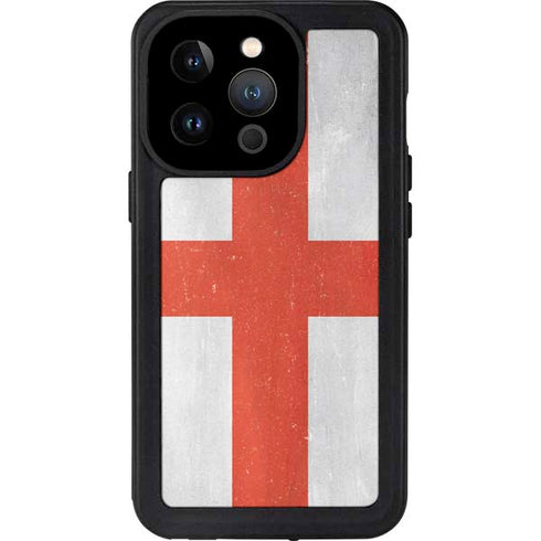 England Flag Distressed iPhone 14 Pro Waterproof Case