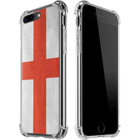 England Flag Distressed iPhone 7/8 Plus Clear Case