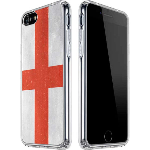 England Flag Distressed iPhone SE (2nd & 3rd Gen) Clear Case
