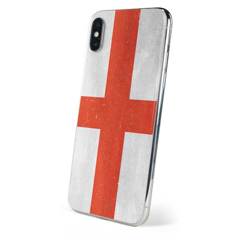 England Flag Distressed iPhone X Skin