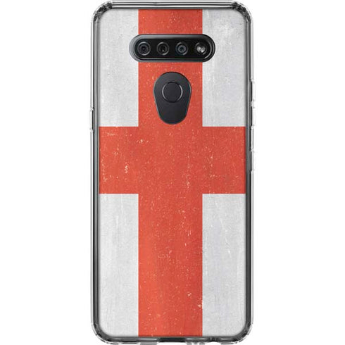 England Flag Distressed LG K51/Q51 Clear Case