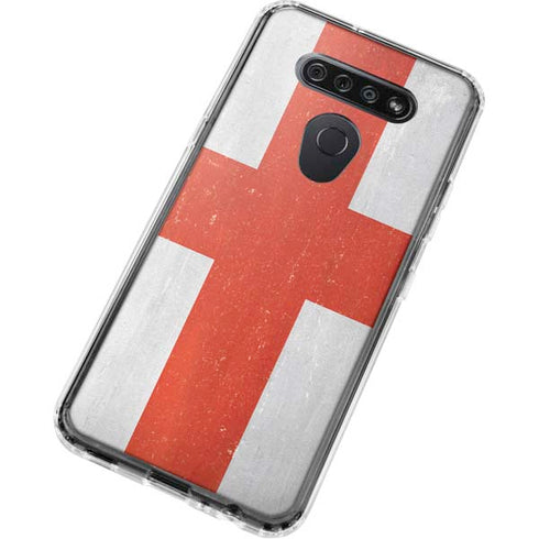 England Flag Distressed LG K51/Q51 Clear Case