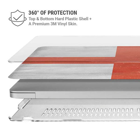England Flag Distressed MacBook Air 15in (2023-2025) Case plus Skin