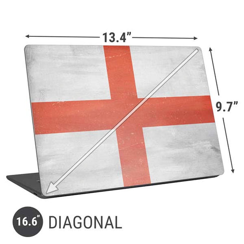 England Flag Distressed Universal Laptop 16.6in (13.4 x 9.7in) Skin