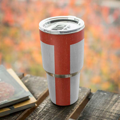 England Flag Distressed Yeti 30oz Rambler Tumbler Skin