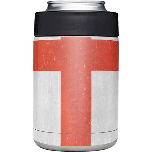 England Flag Distressed Yeti Colster Can Insulator Skin