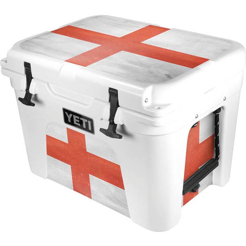 England Flag Distressed YETI Tundra 35 Hard Cooler Skin