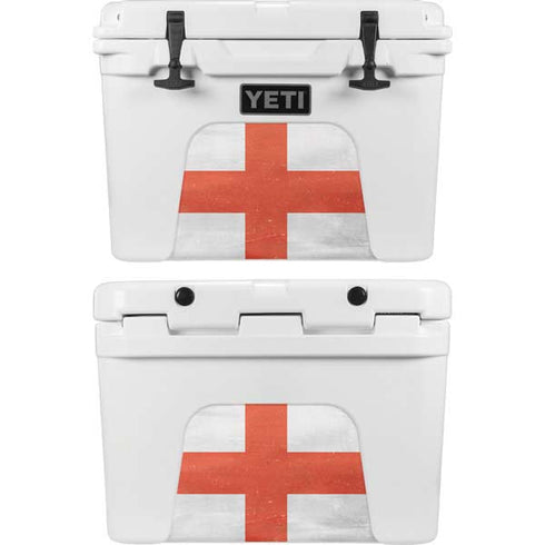 England Flag Distressed YETI Tundra 35 Hard Cooler Skin