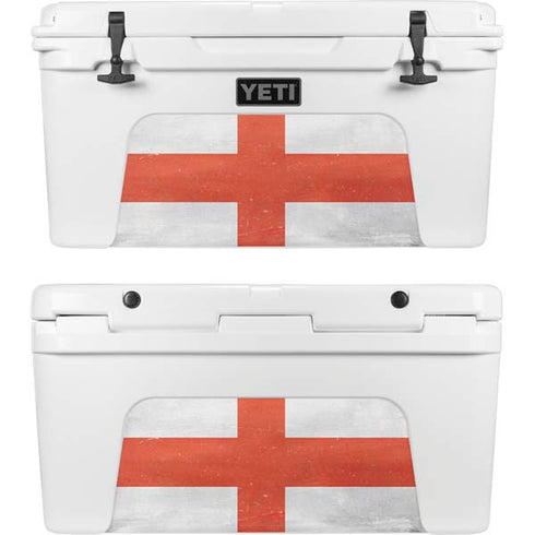 England Flag Distressed YETI Tundra 65 Hard Cooler Skin